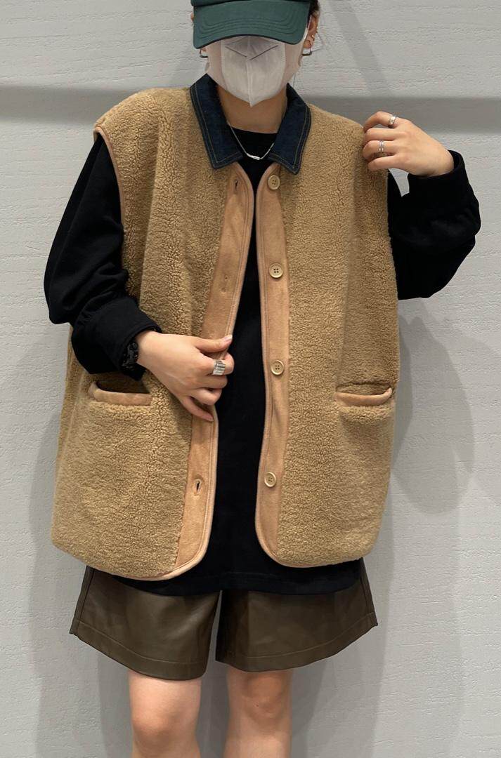 秋冬新款皮毛一体拼接马甲，女装马甲，JIAN.Z 简.站