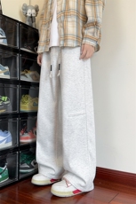 新款空气层复合380g重磅纯色大码拖地休闲裤男K24062-特P35控68，男装休闲裤，电商A001