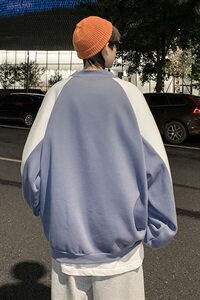2021秋冬季情侣港风加绒卫衣男宽松圆领休闲大码潮牌长袖P50图片