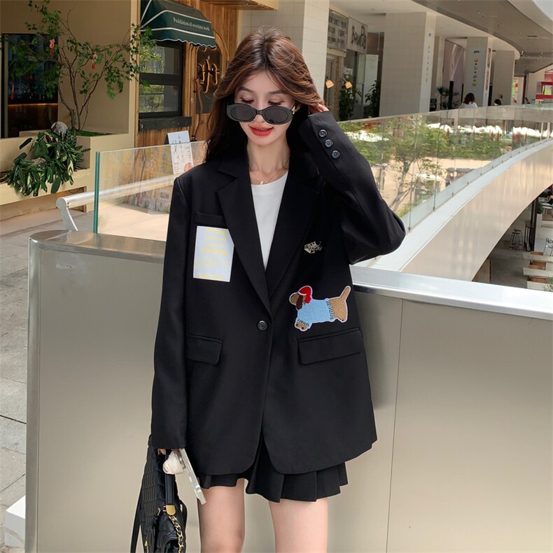 设计感小众休闲西装外套女2025年春秋季新款韩版复古显瘦西服上衣,女装西装,2C087