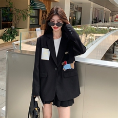 设计感小众休闲西装外套女2025年春秋季新款韩版复古显瘦西服上衣，女装西装，2C087