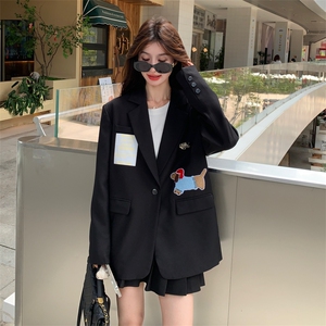 设计感小众休闲西装外套女2025年春秋季新款韩版复古显瘦西服上衣图片