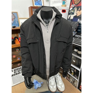 美式复古飞行员夹克男款冬季潮牌宽松立领工装棉服加厚保暖外套男图片