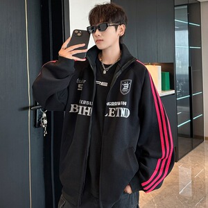 美式卫衣外套男初秋2024秋冬新款宽松春秋翻领开衫WY73/P50图片