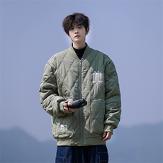 胖胖哥飞行员夹克棉服男冬季潮流美式高街面包服宽松大码保暖棉衣，男装棉衣，星座109