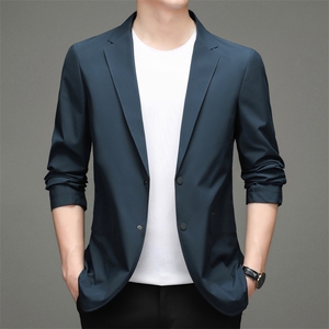 男装西服外套2023春秋季新款爸爸装上衣中青年男士休闲纯色外套,如何挑选领带搭配西服图片