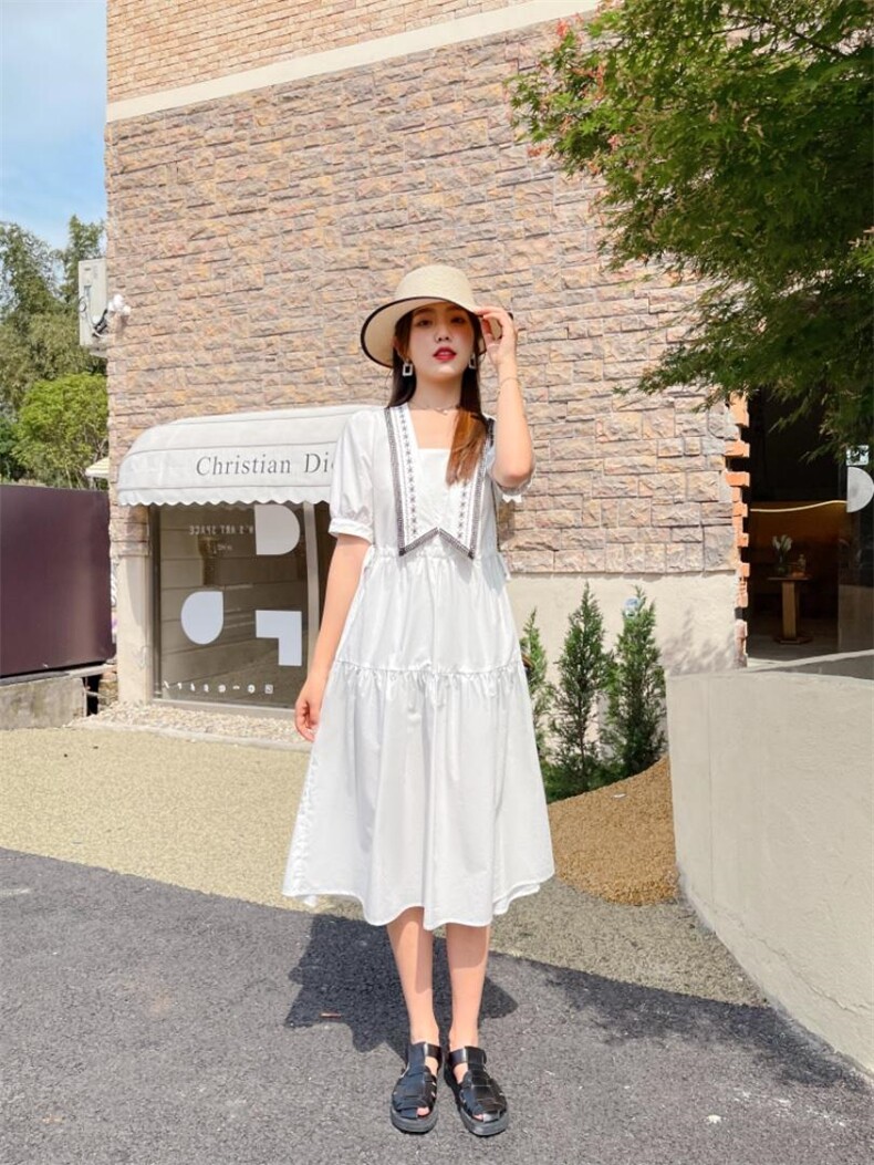 PANDLI超美的它简直太好看’太有感觉了‘领口绣花拼接设，女装，潘大利