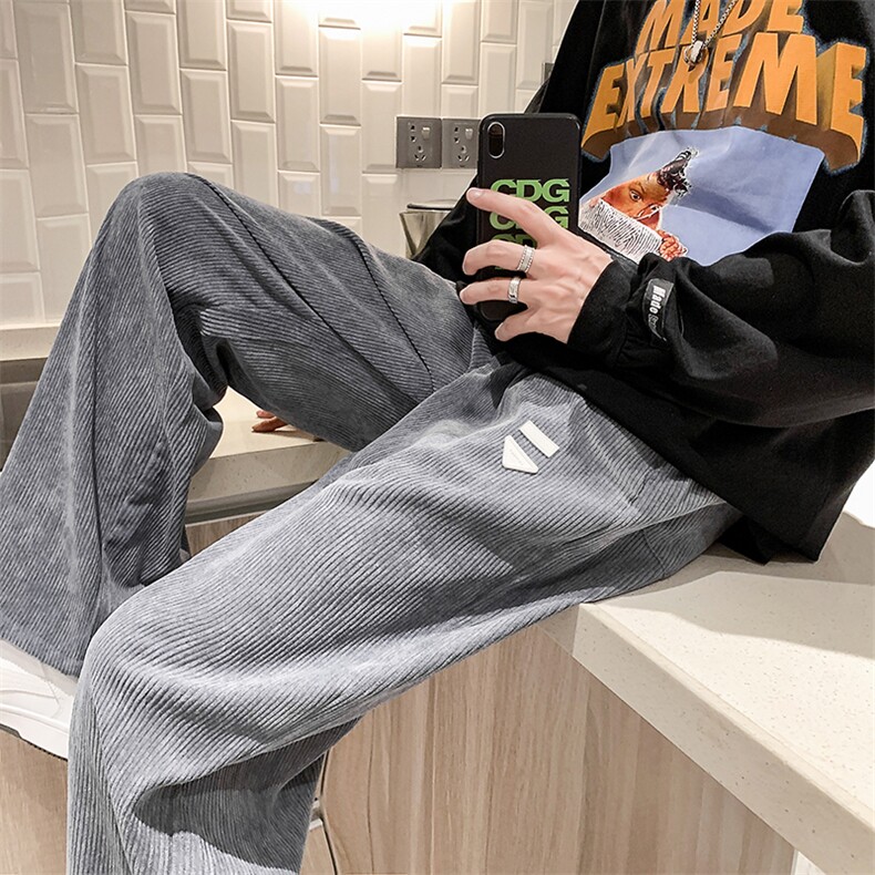 2025春季原创港风灯芯绒休闲裤直筒裤GK26-P35，男装休闲裤，电商B277A（原A068）