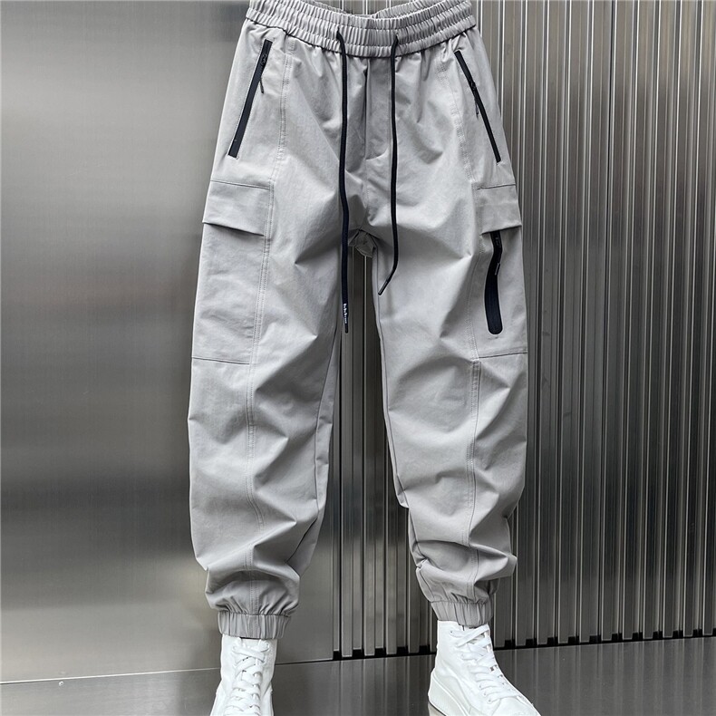 1506-1/KH1601/P76黑色工装裤男秋冬季2026新款多口袋束脚休闲裤,男装工装外套,星座1506-1