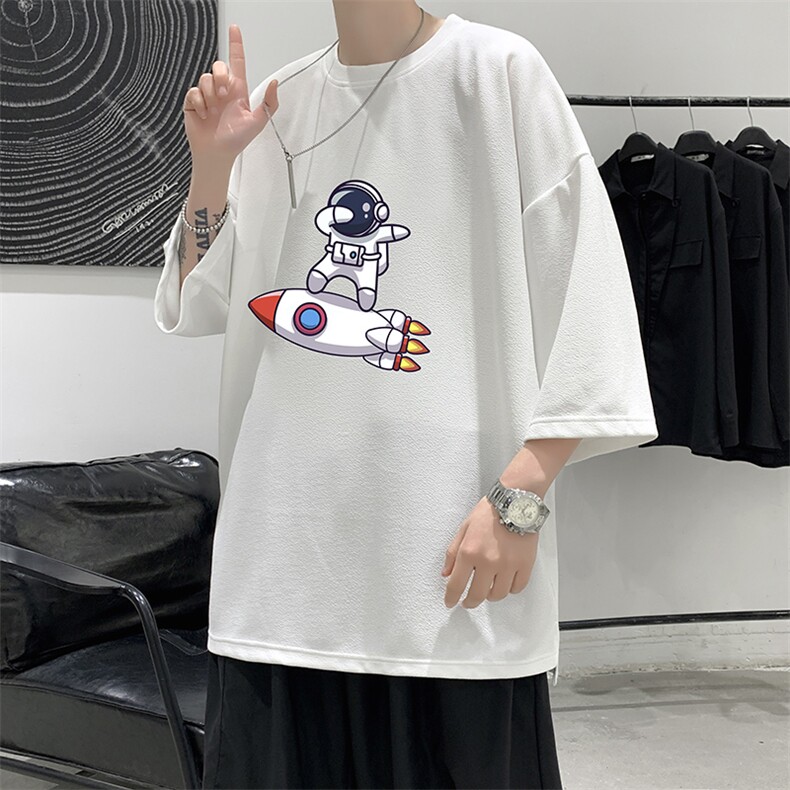 Q11158-P30春夏季七分袖t恤男大码五分袖男短袖中袖大皂风,男装T恤,电商A040