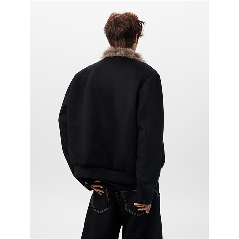 MFDD003-特P113美式麂皮绒毛领短款棉服男加绒棉衣加厚外套,男装棉衣,星座712A-1