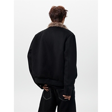 MFDD003-特P113美式麂皮绒毛领短款棉服男加绒棉衣加厚外套，男装棉衣，星座712A-1