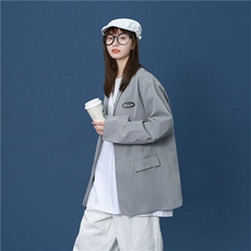 中性秋季新款宽松百搭休闲翻领西服小西装外套上衣XF52P75，男装西服套装，电商D325