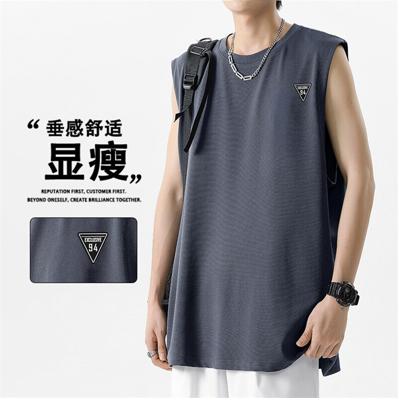 柔软显瘦无袖t恤夏季时尚潮流冰丝休闲百搭TT382-特批3459,男装T恤,星座718