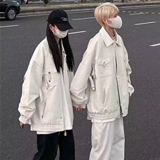 2026秋季新款个性撞色明线装饰正肩翻领长袖开衫短款外套女，女装短外套，星座506A