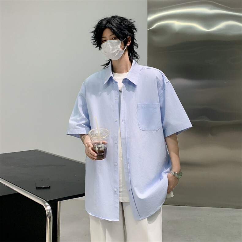 衬衫男士短袖韩版潮流文艺帅气百搭夏季2024新款ins外套CY739-P31,男装衬衫,星座412-3