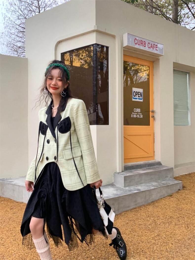 圆弧下摆清新外套，其它，YOUER DENG