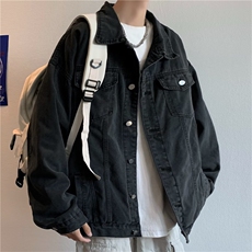 新款牛仔外套男春秋水洗百搭宽松休闲工装翻领夹克W5521-P58，男装夹克，星座512-2
