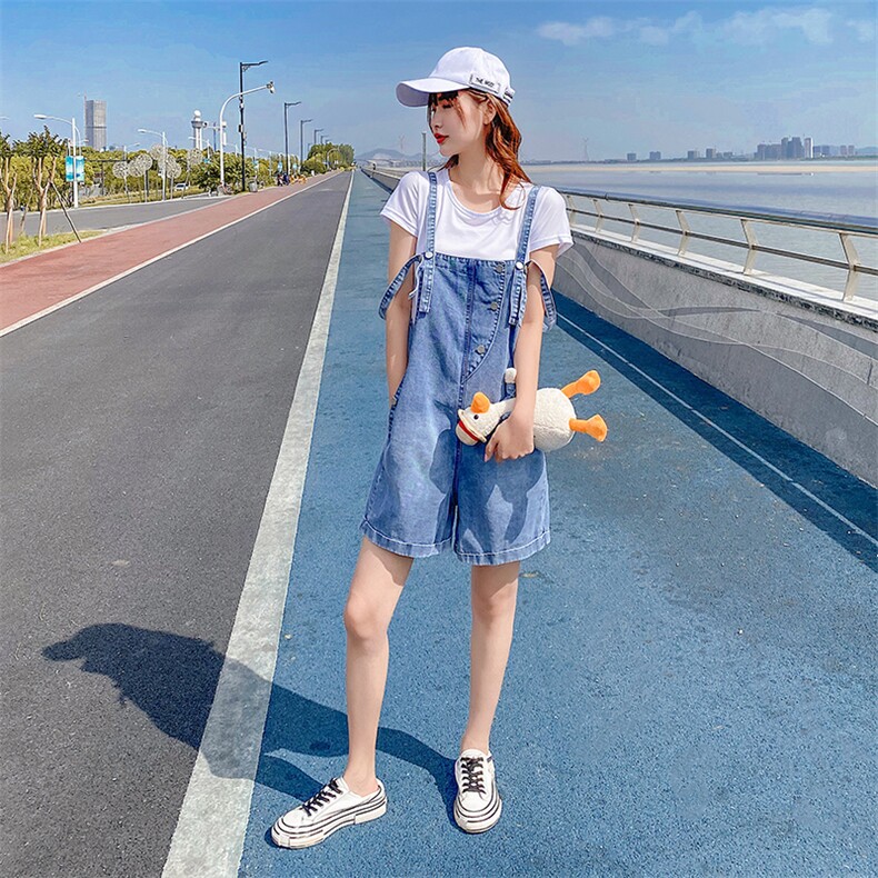 现货2021夏装新款背带牛仔短裤166-1013,女装牛仔裤,茜茜公主