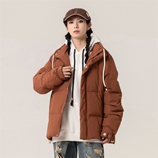 新标90%白鸭绒简约立领抽绳外套纯色加厚羽绒服ESY0205-P210，男装羽绒服，电商B306
