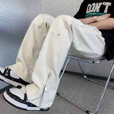 工装机能口袋拉链牛仔裤高街小众设计感微喇叭潮牌裤子N08849-P80，男装牛仔裤，星座308B-2