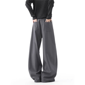 弯刀西裤男款春秋季垂坠感宽松阔腿裤图片
