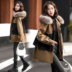 派克服女中长款冬装2024年新款今年流行加厚加绒棉袄外套冬季,女装派克服,一安秀