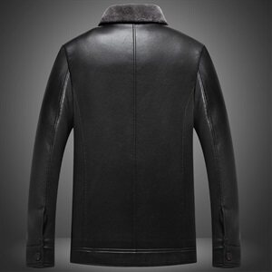 8807/P110爸爸加绒皮衣外套冬装加绒加厚保暖皮衣老服男装老年装图片
