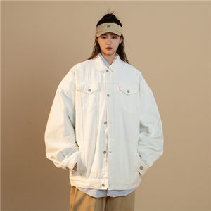 休闲纯色工装情侣潮牌牛仔水洗夹克外套N961/P85图片