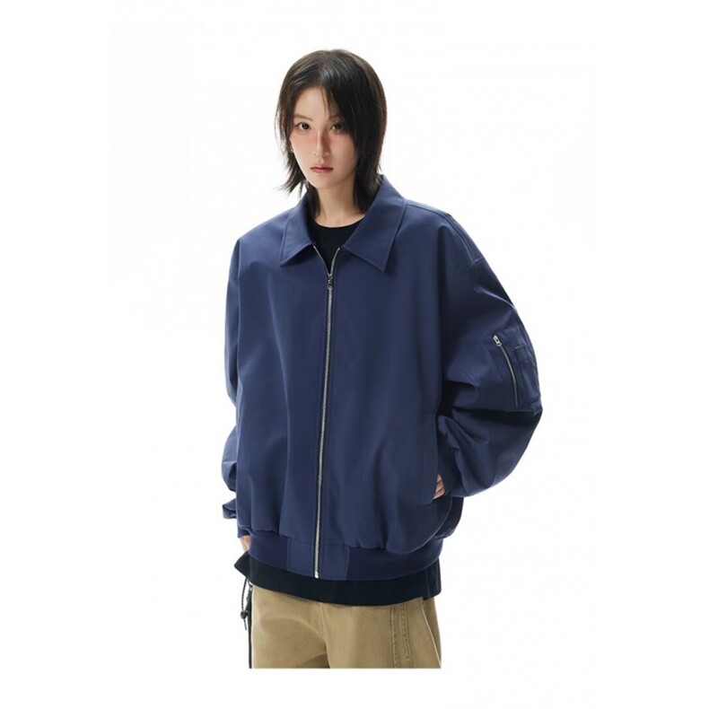 美式bomber飞行夹克男女春秋潮牌cleanfit外套翻领短款工装棒球服,男装夹克,星座1210-1