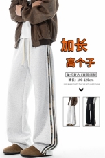 迷彩条纹卫裤加长版高个子休闲裤190cm115直筒阔腿运动裤KZ076P48，男装休闲裤，电商B312