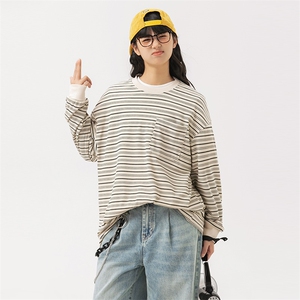 2026春季新款男装日系潮牌宽松条纹卫衣开衫休闲外套WY568-F65