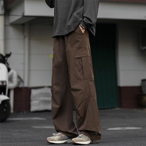 美式复古防水大口袋伞兵裤宽松直筒休闲工装裤K24099-特P38控78图片
