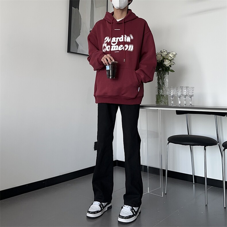自家图主推货足大码黑色毛边微喇黄泥牛仔裤直筒裤K10-P50,男装牛仔裤,星座205