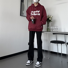 自家图主推货足大码黑色毛边微喇黄泥牛仔裤直筒裤K10-P50，男装牛仔裤，星座205