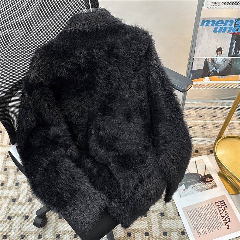 高级感毛绒高领针织衫情侣款秋冬新款韩系慵懒风宽松套头长袖毛衣,男装针织衫/毛衣,星座601-1
