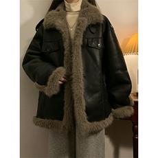 主推冬季新款座山雕皮毛一体/加厚宽松外套XZ102B-1M802-P195，女装短外套，星座102B-1