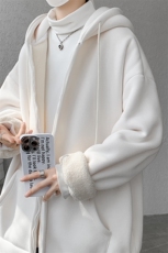 8XL-M高品质！卫衣厚外套男加绒加厚开衫羊羔毛卫衣WY13P68控88，男装卫衣，电商D206-1