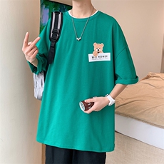 DX111P30港风纯短袖青少年学生百搭休闲潮流宽松T恤纯上，男装T恤，星座1204-3