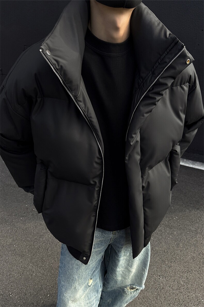 特批P100无差价冬季fit短款立领PU皮棉服男中性风大码棉袄M2909,男装棉衣,电商A001