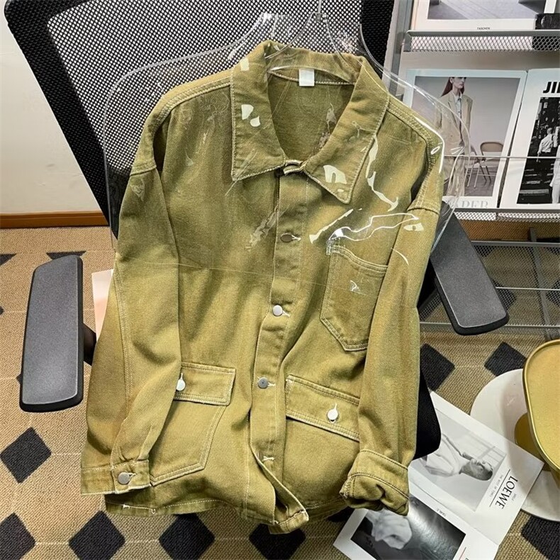 工装风衣牛仔中长外套男2023年春秋季新款休闲百搭夹克J2200P63,男装夹克,星座1116-2