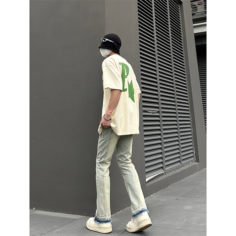 B221美式ins高街暗黑小众毛边修身小脚牛仔裤LK23020-P60控78,男装牛仔裤,电商B221