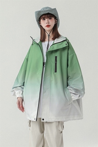 1中性风山系防水冲锋衣渐变色夹克女聚酯纤维JK77088P85控128图片