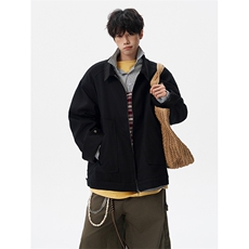 M-8XL美式复古水洗夹克男拼接灯芯绒外套休闲茄克衫上衣JK1325P88，男装夹克，电商D206-1