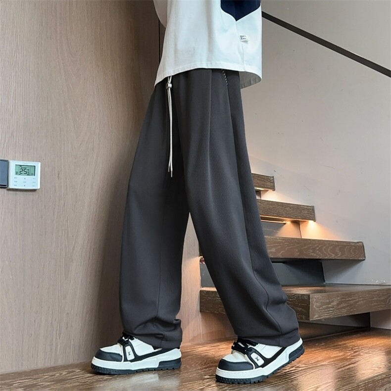 新款卫裤宽松休闲裤男韩版潮流百搭坠感阔腿拖地长裤K2561p45,男装休闲裤,电商D315A