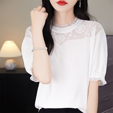 2025年夏季时尚百搭常规款单件短袖,女装针织衫/毛衣,伊美侕,清河羊绒市场 2025年夏季时尚百搭常规款单件短袖,女装针织衫/毛衣,伊美侕,清河羊绒市场