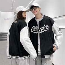 JK6610P65港风拼接棒球服男刺绣情侣外套宽松百搭夹克，男装夹克，星座1204-3