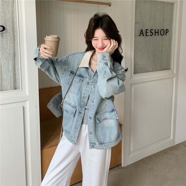 春季新款撞色牛仔休闲外套2c307-901p165k268,女装短外套,2C307