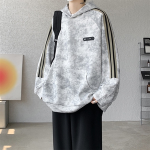 现货 WY10081-特P48 控88 华棉扎染高品质织带连帽大码卫衣图片