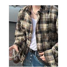 现货网络图高质量纯棉长袖宽松款破洞衬衫SN8882-P45，男装衬衫，星座1109-4